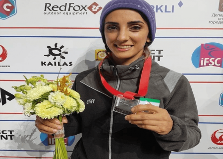 بانوی ایرانی نخستین مدال برنز سنگ نوردی را کسب کرد